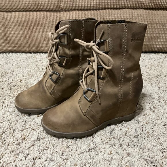 Sorel Womens Joan Of Arctic Wedge II Lace Up Boots Size 6 Elk Suede Waterproof C - Picture 11 of 15
